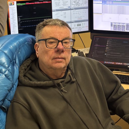 James W. Rohlf in the DESI control room at the Mayall telescope, Kitt Peak